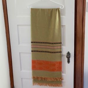 Green-yellow and orange long dressy scarf